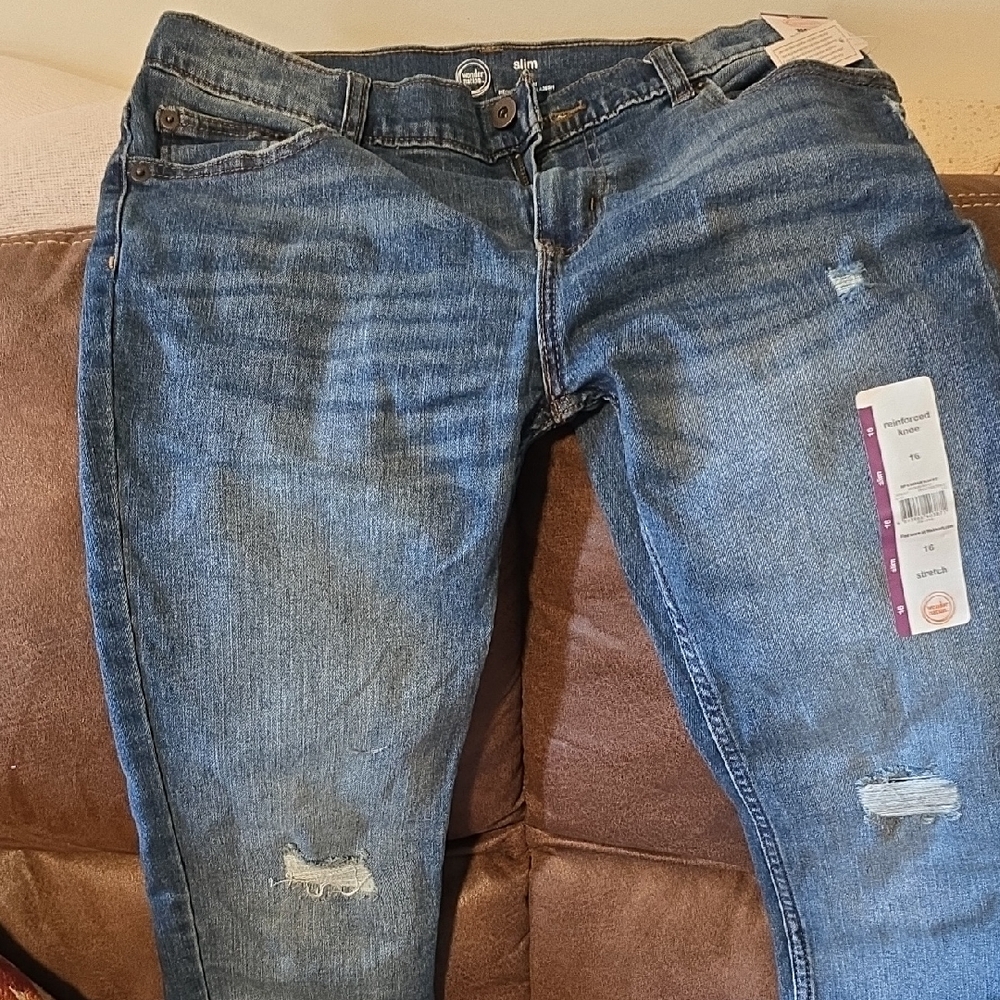 Wonder Nation Blue Distressed Skinny Jeans